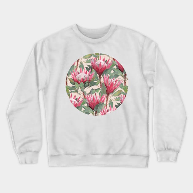 Painted King Proteas Crewneck Sweatshirt by micklyn